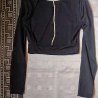 Еластична черна блуза с гол гръб , снимка 2 - Блузи с дълъг ръкав и пуловери - 42134957