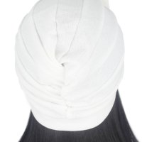 Тюрбан за коса с пандела в бяло, снимка 3 - Аксесоари за коса - 40511272