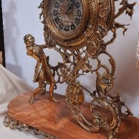 Месингов часовник, снимка 6 - Антикварни и старинни предмети - 44411935