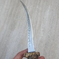 Стар ръчно направен нож острие с рогова дръжка , снимка 2 - Колекции - 42272886
