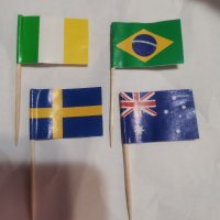 25 бр хартиени коктейлни знамена флагчета клечки държави хапки, снимка 4 - Други - 25443232