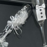 Сватбени чаши, снимка 5 - Сватбени аксесоари - 40775066