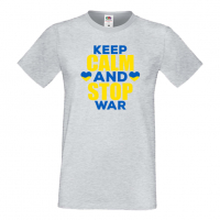 Мъжка тениска KEEP CALM AND STOP WAR Украйна, спрете войната, подкрепям Укркайна,, снимка 6 - Тениски - 36123846