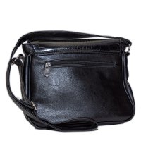 Черна кожена дамска чанта , снимка 2 - Чанти - 40392042