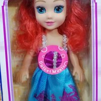 Музикална пееща кукла с червена коса и синия рокля, снимка 1 - Кукли - 38938525