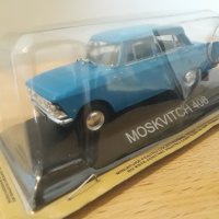 MOSKVITCH 408 BLUE. 1.43 DeAGOSTINI. Москвич  408 Син. Със  4  фара. Рядък и  търсен модел. 1.43., снимка 2 - Колекции - 40261753