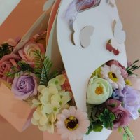 Разкошна розова кошница със тринайсет нежни сапунени цветя страхотен подарък , снимка 8 - Подаръци за жени - 40951016