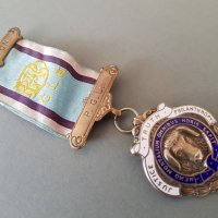 Сребърен позлата емайл Медал Орден Масонски Англия Бирмингам 1, снимка 3 - Антикварни и старинни предмети - 42484286