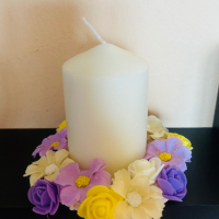Ръчно изработен комплект от ваза и свещник., снимка 2 - Декорация за дома - 44655764
