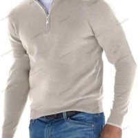 Топ мъжки ежедневен пуловер с V-образно деколте и цип, 10цвята - 023, снимка 8 - Пуловери - 39111155