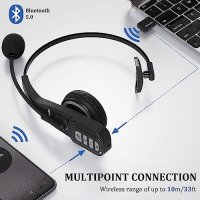 Нови Bluetooth V5.0 безжични слушалки с DSP шумопотискащ микрофон Офис Кол център, снимка 3 - Bluetooth слушалки - 41875576