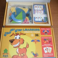 Дървени пъзели в 3 модела Куче , Носорог и Заек с двустранни карти и дървена кутия, снимка 5 - Образователни игри - 34853514