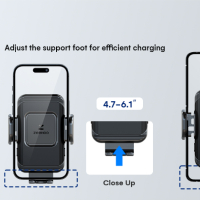 Безжично зарядно/ автоматична стойка за кола ZeeHoo, 15 W, снимка 12 - Безжични зарядни - 44622969