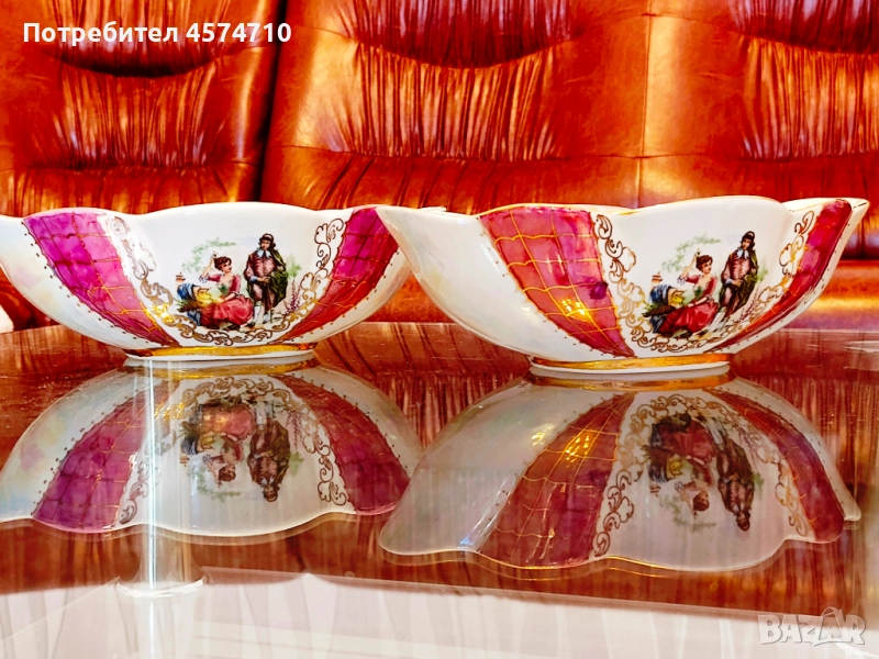 Комплект от две порцеланови купи за салата, снимка 1