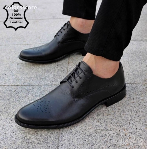 Мъжки обувки - черна ЕСТЕСТВЕНА кожа - 154 , снимка 1