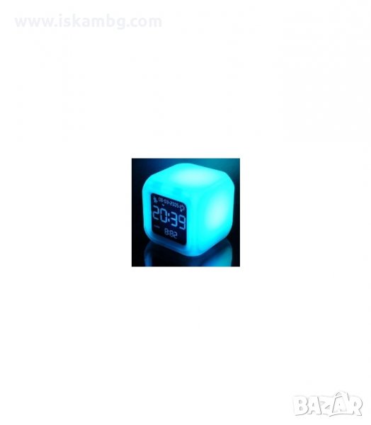 СВЕТЕЩ СТАЕН LED ЧАСОВНИК СЪС 7 ЦВЯТА - код кубче, снимка 1