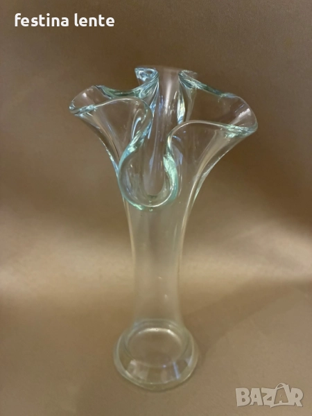 Винтидж стъклена мини ваза, снимка 1