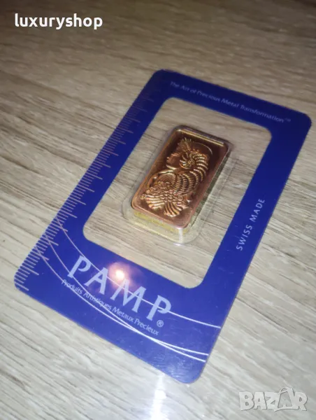 БЕЗПЛАТНА ДОСТАВКА! 15.5 грама, половин унция, златно кюлче PAMP Фортуна, снимка 1