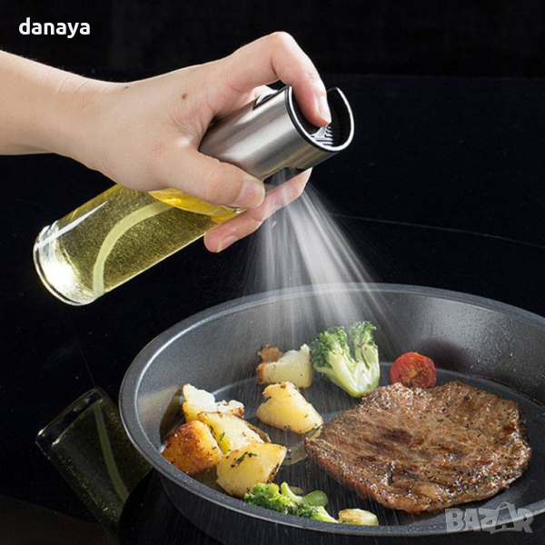 4592 Стъклена спрей бутилка за олио или оцет дозатор, снимка 1