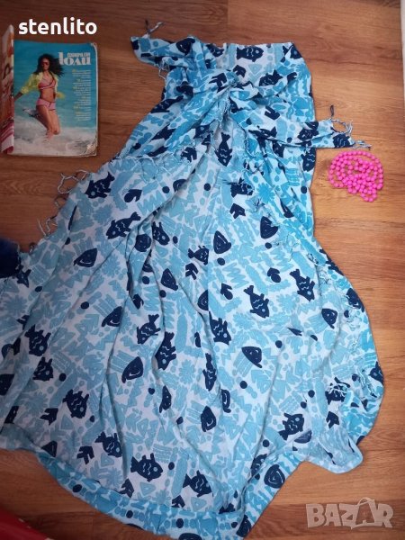 Плажен шал - парео с морски мотиви, снимка 1