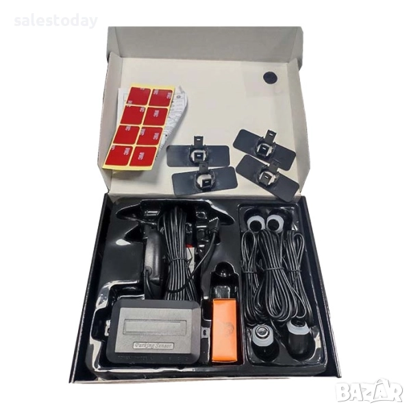 Парктроник за автомобил с черни датчици и звукова сигнализация, снимка 1