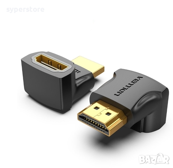 Преходник Адаптер HDMI Мъжко - HDMI Женско Ъглов на 270° Vention AINB0 HDMI - HDMI M/F, снимка 1