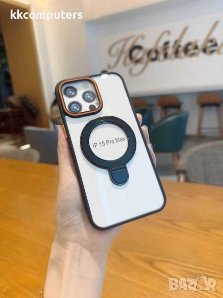 Калъф силикон MagStand Cover Прозрачен / Черна рамка / за iPhone 17 6.3 Баркод : 3132535, снимка 1