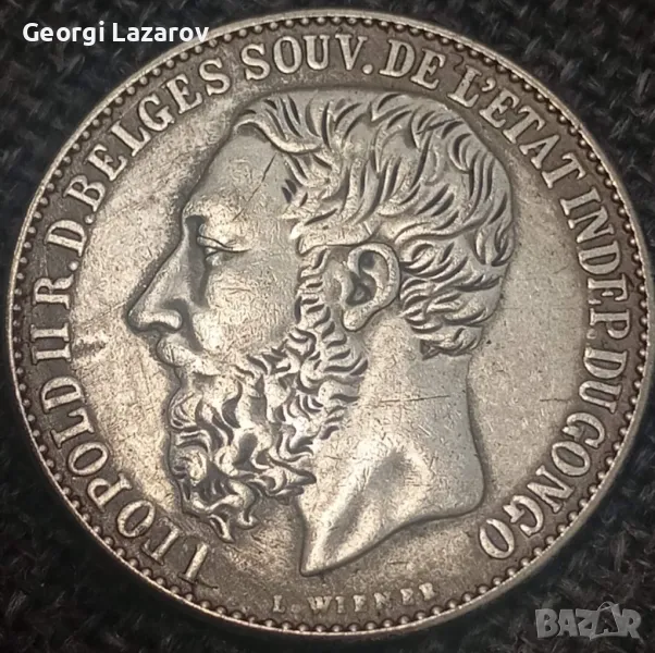 5 франка Белгия 1891, снимка 1