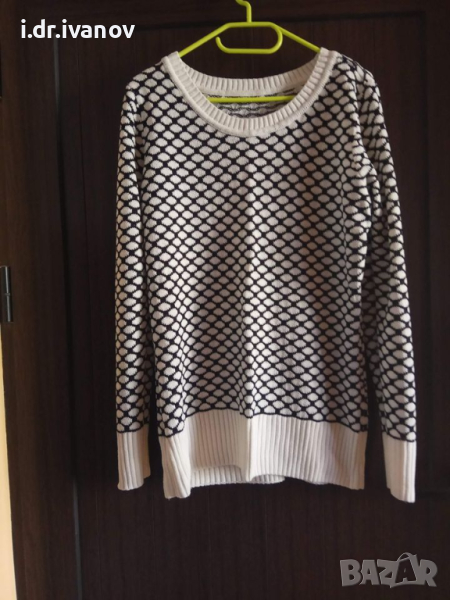 блуза плетиво в черно и бяло, снимка 1