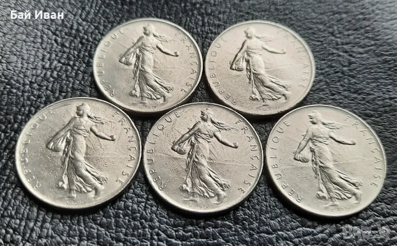 Лот монети 1 франк различни години-Франция /6/ -прекрасни !, снимка 1