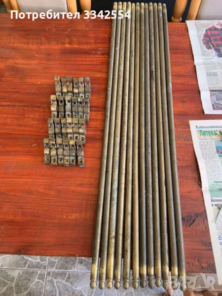 ПРЪЧКИ ЗА СТЪЛБИЩЕ ДЪРЖАЧ НА ПЪТЕКИ БРОНЗ ОТ РАННИЯ СОЦ.-12 БРОЯ, снимка 1