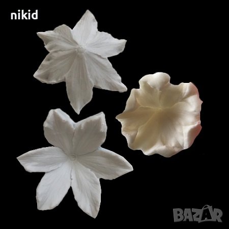 Амарилис цвете 2 части вейнър тип фунийка силиконов молд форма калъп украса декор, снимка 1