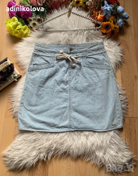 Дънкова пола с връзки, снимка 1