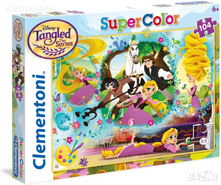 Clementoni-27084-Supercolor Puzzle-Princess Rapunzel-104 Pieces-Disney, снимка 1