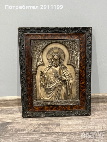 Метална икона на Исус, снимка 1