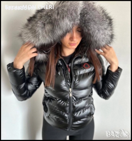 Дамско зимно късо яке Moncler / ЕСТЕСТВЕН Пух и пълнеж от силиконова вата, снимка 1