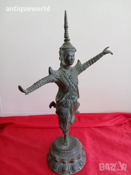 Бронзова Скулптура АПСАРА ,Кхмерска Камбоджа 19 Век, снимка 1