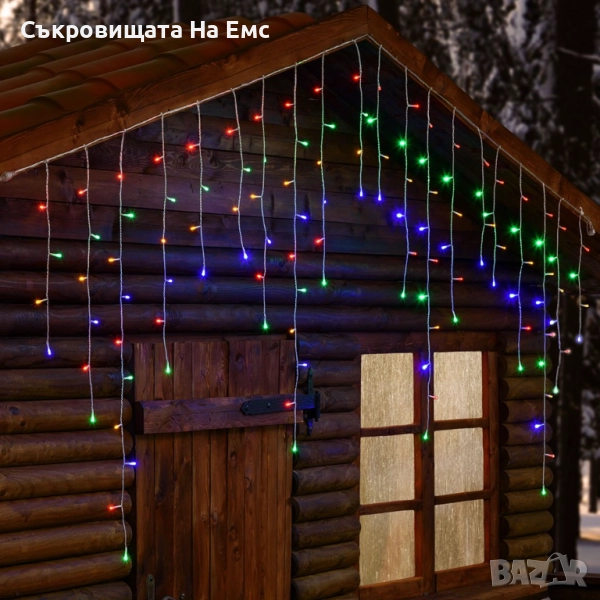 12метра Коледни Лампи Тип Завеса, Висящи Коледни Лампи, снимка 1