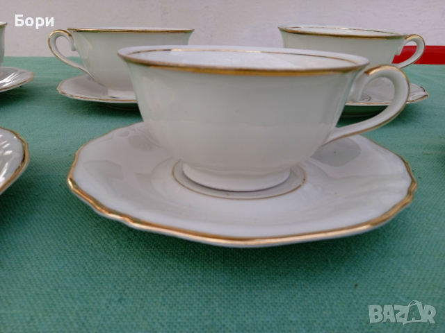 Фин немски порцелан к-т за чай Elfenbein Bavaria, снимка 2 - Чаши - 36402810