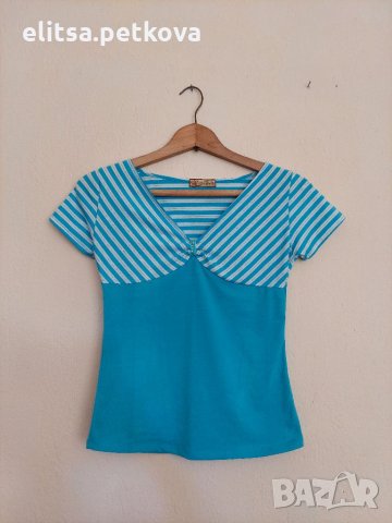Дамска тениска/блуза с къс ръкав в размер S, снимка 1 - Тениски - 34633086