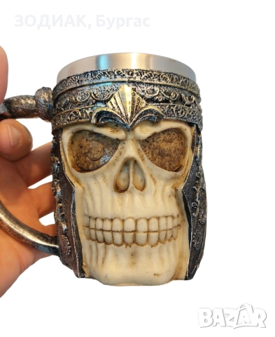 Стоманена ЧАША с декорация / ЧЕРЕП, снимка 4 - Декорация за дома - 28297415