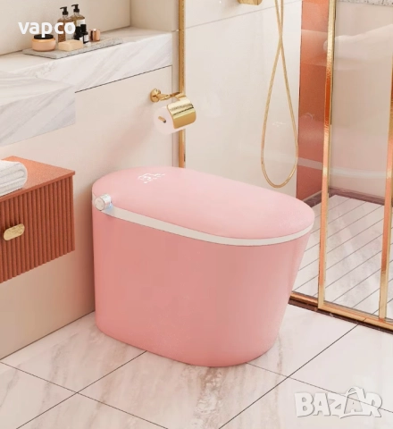 Мултифункционална розова смарт тоалетна L9 с биде, подгрев, сушене, масаж