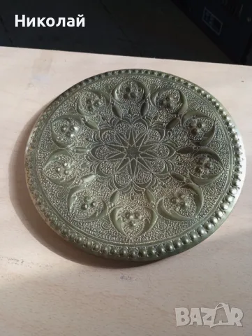 Старинна ръчно кована медна чиния , снимка 7 - Антикварни и старинни предмети - 48849278