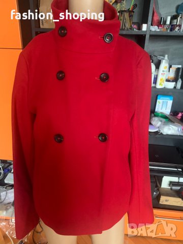 Кокетно късо червено палто Marc O'Polo (вълна и кашмир), размер 36, снимка 2 - Палта, манта - 39008929