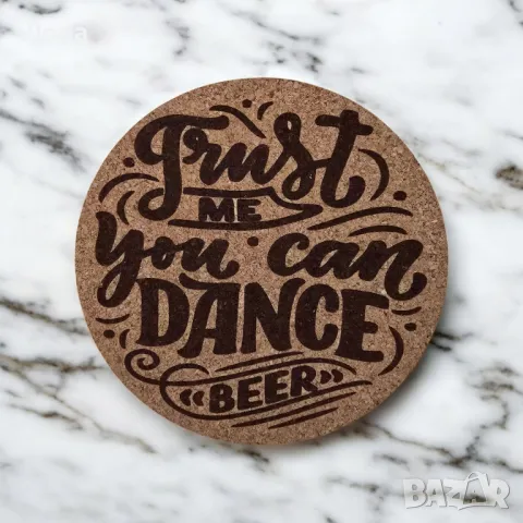 Лазерно гравирани коркови подложки за чаши - БИРА, снимка 6 - Други - 48416607