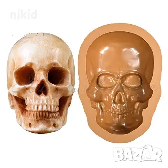 Гигант човешки череп маска лице скелет силиконов молд форма фондан шоколад гипс декор