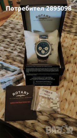 Швейцарски часовник Rotary 100 автентичен със сертификат , снимка 2 - Мъжки - 44519098