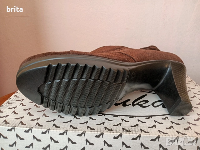 Нови!Кафяви Боти Ест Велур, снимка 11 - Дамски боти - 53041153