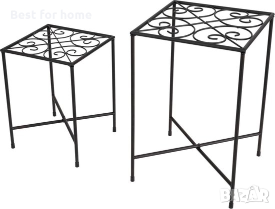 Метални маси/ поставки за растения и декорация- комплект от 2 бр., снимка 4 - Декорация за дома - 36081615