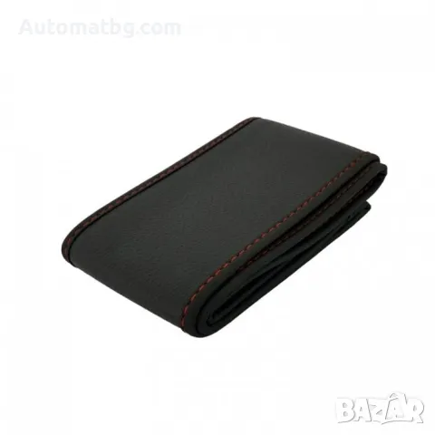 Калъф за волан Automat, Еко кожа, М размер, Черен с червен конец